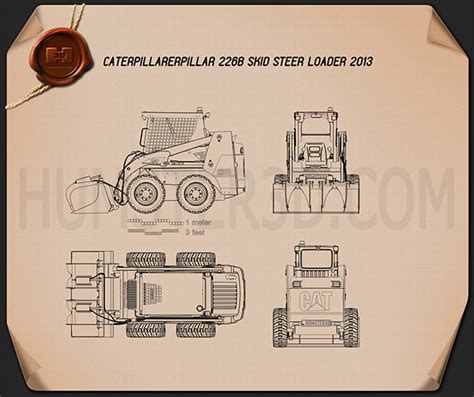 Caterpillar 226B Skid Steer Loader Blueprint 